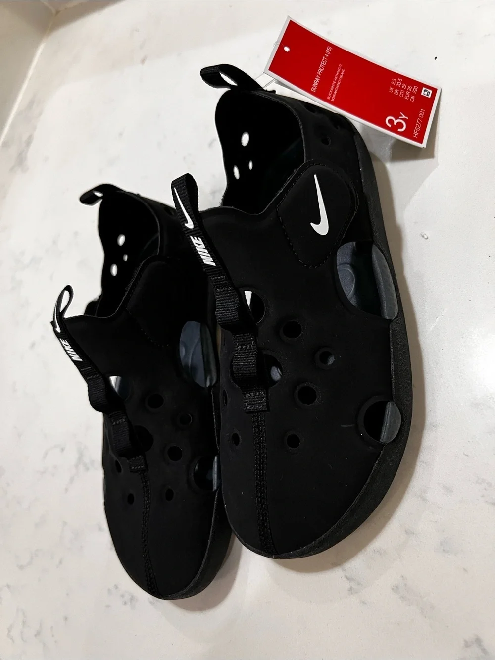 Nike Kids Black Water Shoes with Slip-On Pull Tabs
